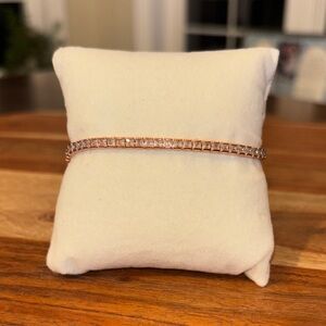 Rose Gold  Princess Cut Tennis Bracelet